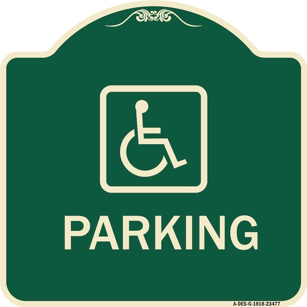 Signmission Parking Handicapped Symbol Heavy-Gauge Aluminum Architectural Sign, 18" x 18", G-1818-23477 A-DES-G-1818-23477 - main